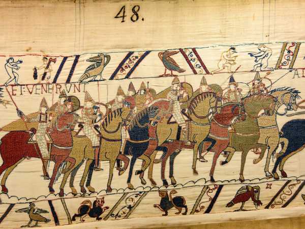 Una scena della 'tapisserie de Bayeux'