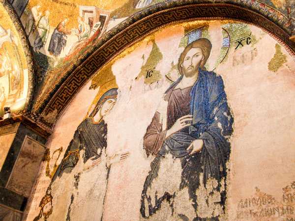 Antichi affreschi bizantini nella Kariye Camii (chiesa di San Salvatore in Chora)