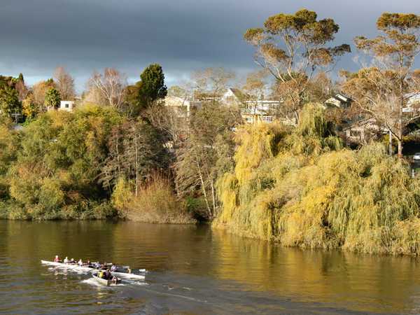 Hamilton - l'otto femminile si allena sul Waikato River